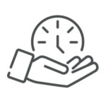 Une horloge et une main, symbolisant l’optimisation du temps et la productivité.