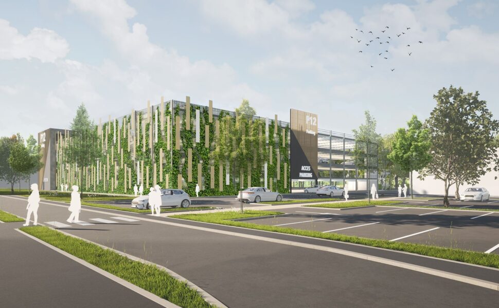 Plan 3D du P12 végétalisé du CHU CAEN NORMANDIE