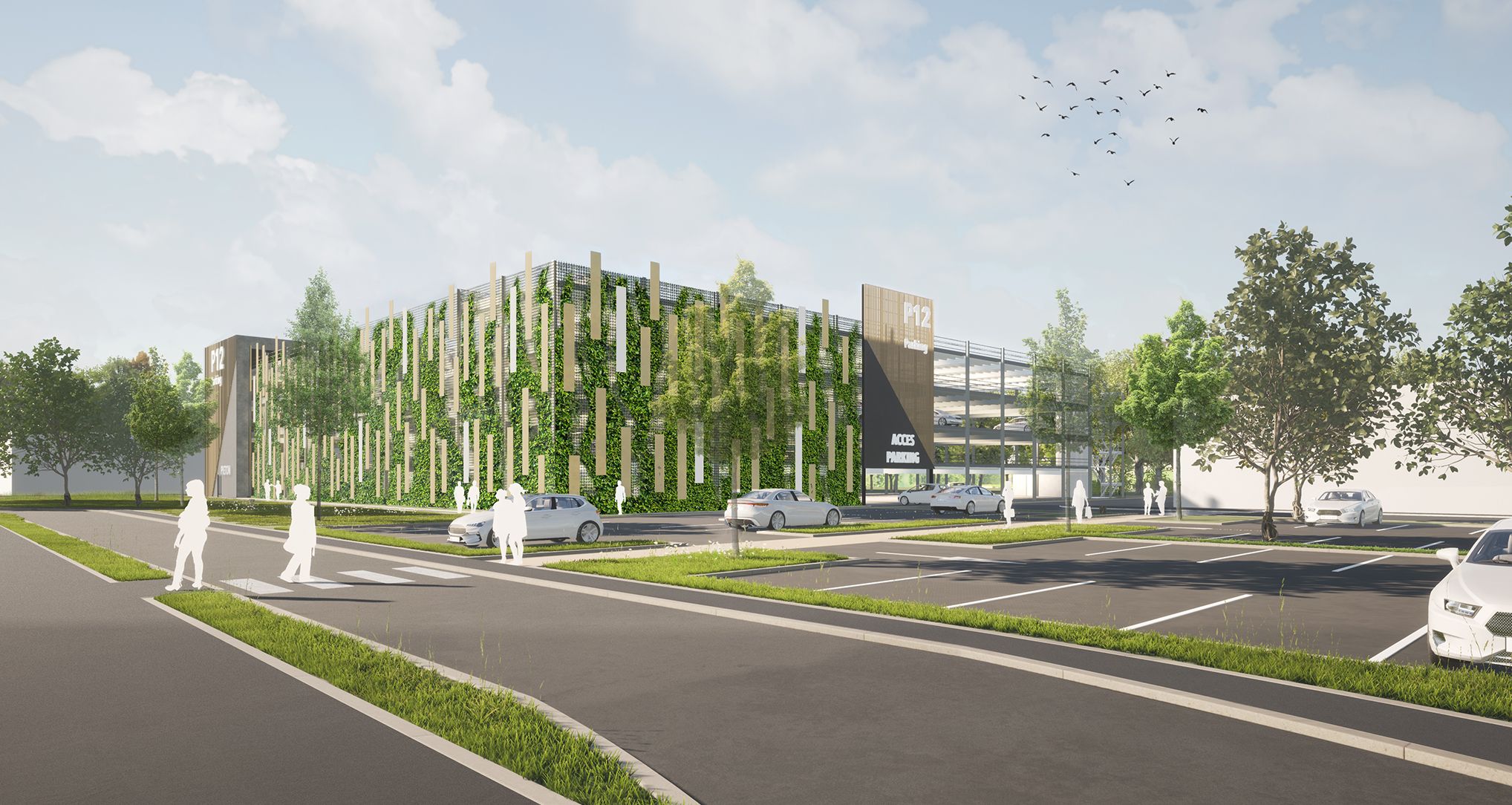 Plan 3D du P12 végétalisé du CHU CAEN NORMANDIE